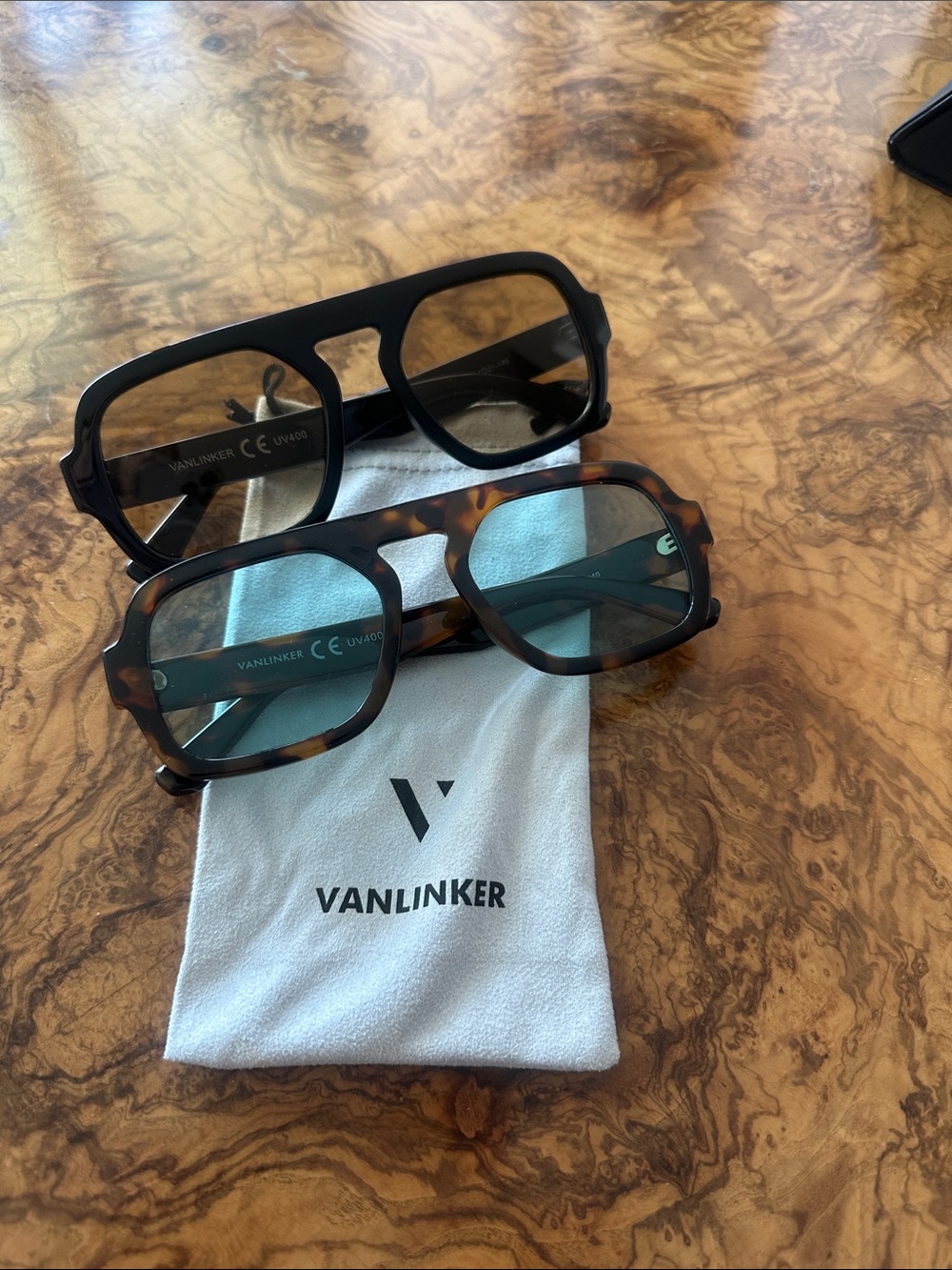Vanlinker - retro square aviator in Black & Tortoiseshell